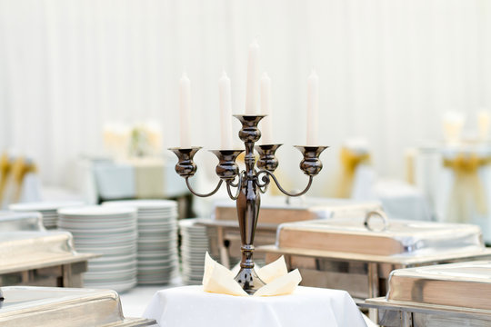 candelabra on the wedding or event party table