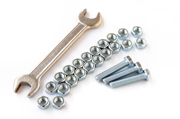 Wrench on nuts and bolts