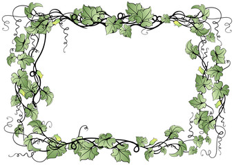 Illustration of abstract floral frame