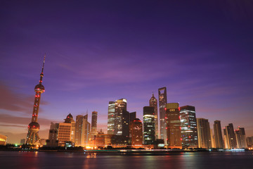 Shanghai skyline at dawn