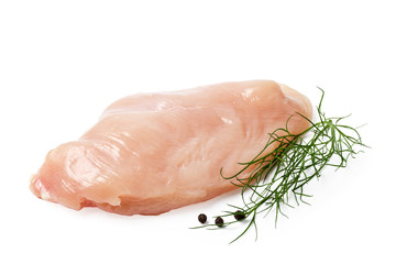 raw chicken fillet with pepper and dill