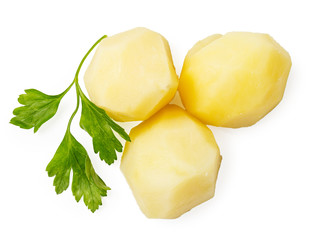 boiled potato pieces with parsley