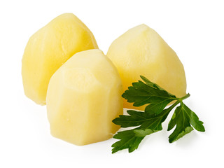 boiled potato pieces with parsley