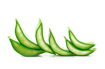 aloe vera fresh leaf. isolated over white