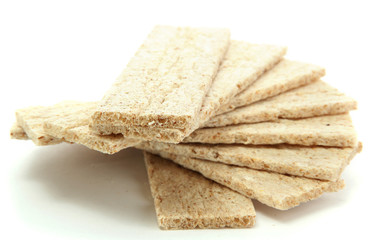 tasty crispbread, isolated on white