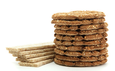 tasty crispbread isolated on white