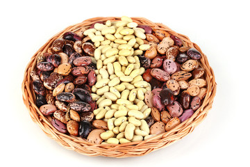 Sprinkled white and brown beans