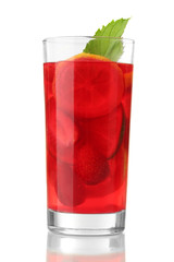 sangria in glass, isolated on white