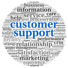 Customer support concept on white