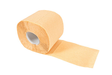 Roll of toilet paper isolated on white background