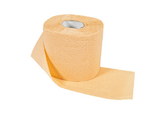 Roll of toilet paper isolated on white background