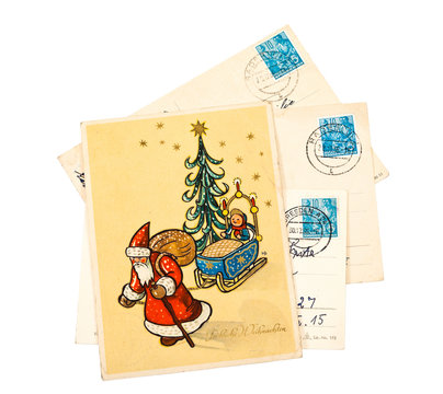 Greeting Christmas Card printed in the East Germany
