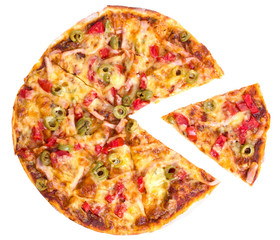 Big pizza eat small piece