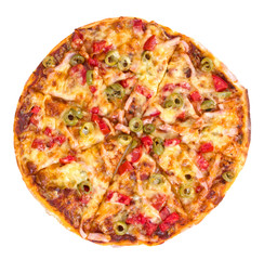 Pizza on white background