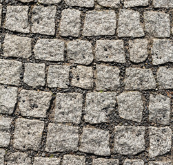 old cobble stone pattern at the street