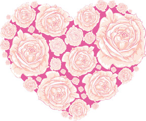 Сердце любви из роз