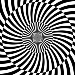 Deurstickers Psychedelisch Zwart-wit hypnotische achtergrond. vector illustratie