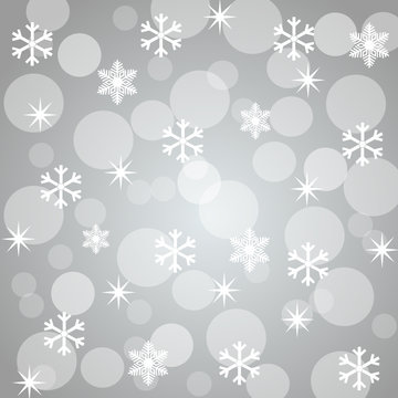 Winter with snow and stars abstract background