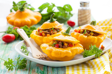 stuffed pattypan squash