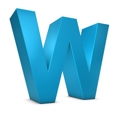 Letter W 3d render illustration isolated