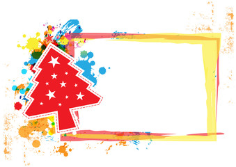 christmas banner design with grunge background