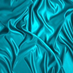 Green silk cloth with folds.