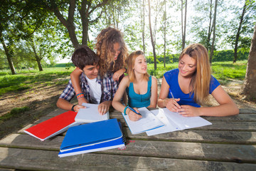 Group of Teenage Students at Park