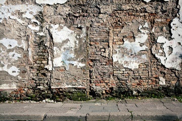 Old wall with immured door