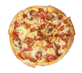 Pizza with white background