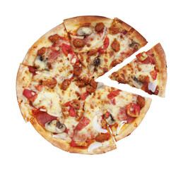 Pizza with white background