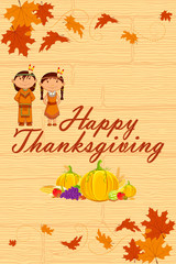 vector illustration of person wishing Happy Thanksgiving