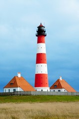 Leuchtturm von Westerheversand an der Nordsee