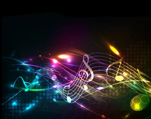 Rolgordijnen Music colorful music note theme © Redshinestudio