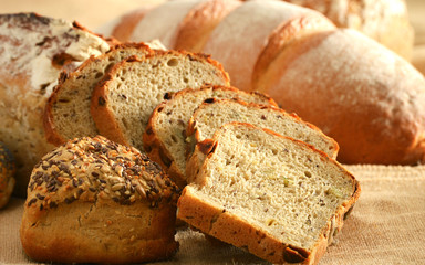 Composition with bread and rolls