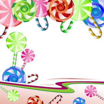 Backgrounds with colorful lollipops