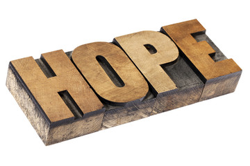 hope word in wood type
