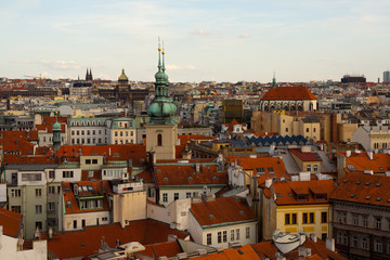 Aerial view of Prague, Czech Republic from Old Town Square