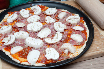 Raw pizza