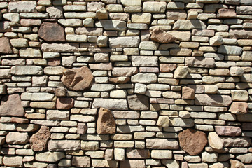 Stacked stone wall 