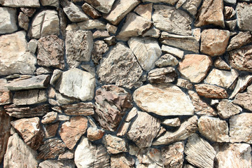 Stacked stone wall 