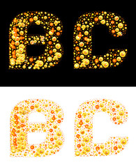 Vector original letters (B and C) of bubbles