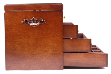 isolated box dark wooden