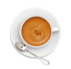 Latte coffee isolated on white background