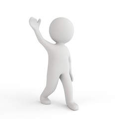 3d white human salute