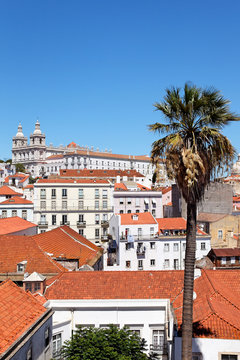 Blick auf Alfama vom Miradouro Santa Luzia, Lissabon