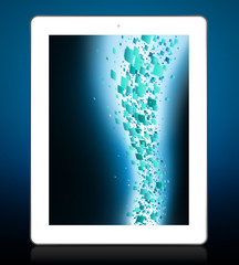 White Tablet PC display with abstract background