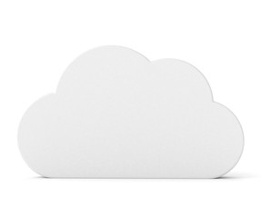 3d white blank board - cloud shape