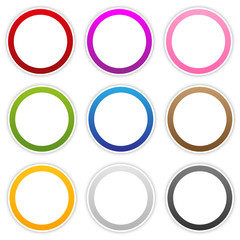 Blanko Sticker Farbig Rund Streifen