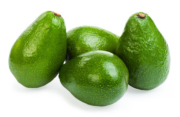 Group avocado isolated on a white background