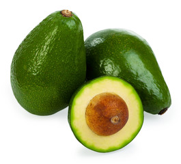 Avocados isolated on a white background